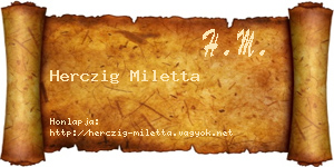 Herczig Miletta névjegykártya